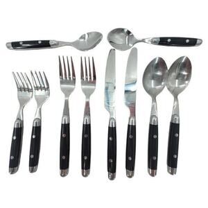 Cambridge Silversmiths Jubilee Black Handle‎ Flatware Set Service for 2 2-2